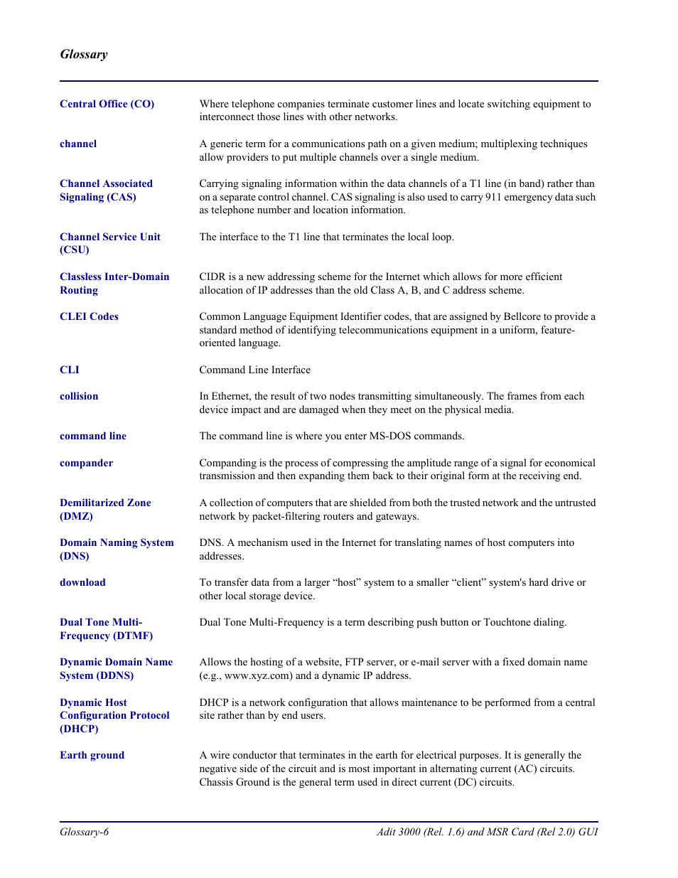 Carrier Access Multi-Service Router (MSR) Card MSR/Adit 3K GUI User Manual | Page 250 / 262