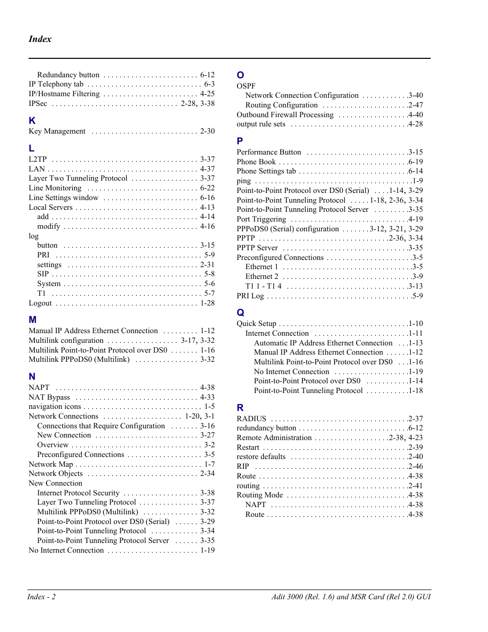 Carrier Access Multi-Service Router (MSR) Card MSR/Adit 3K GUI User Manual | Page 260 / 262