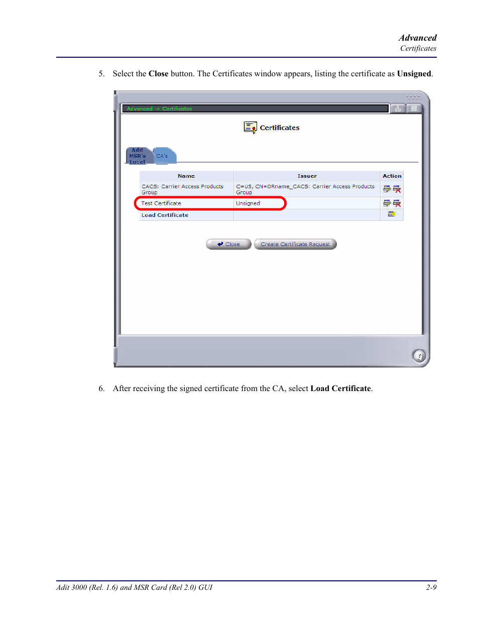 Carrier Access Multi-Service Router (MSR) Card MSR/Adit 3K GUI User Manual | Page 45 / 262