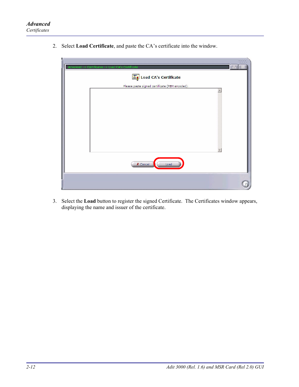 Carrier Access Multi-Service Router (MSR) Card MSR/Adit 3K GUI User Manual | Page 48 / 262