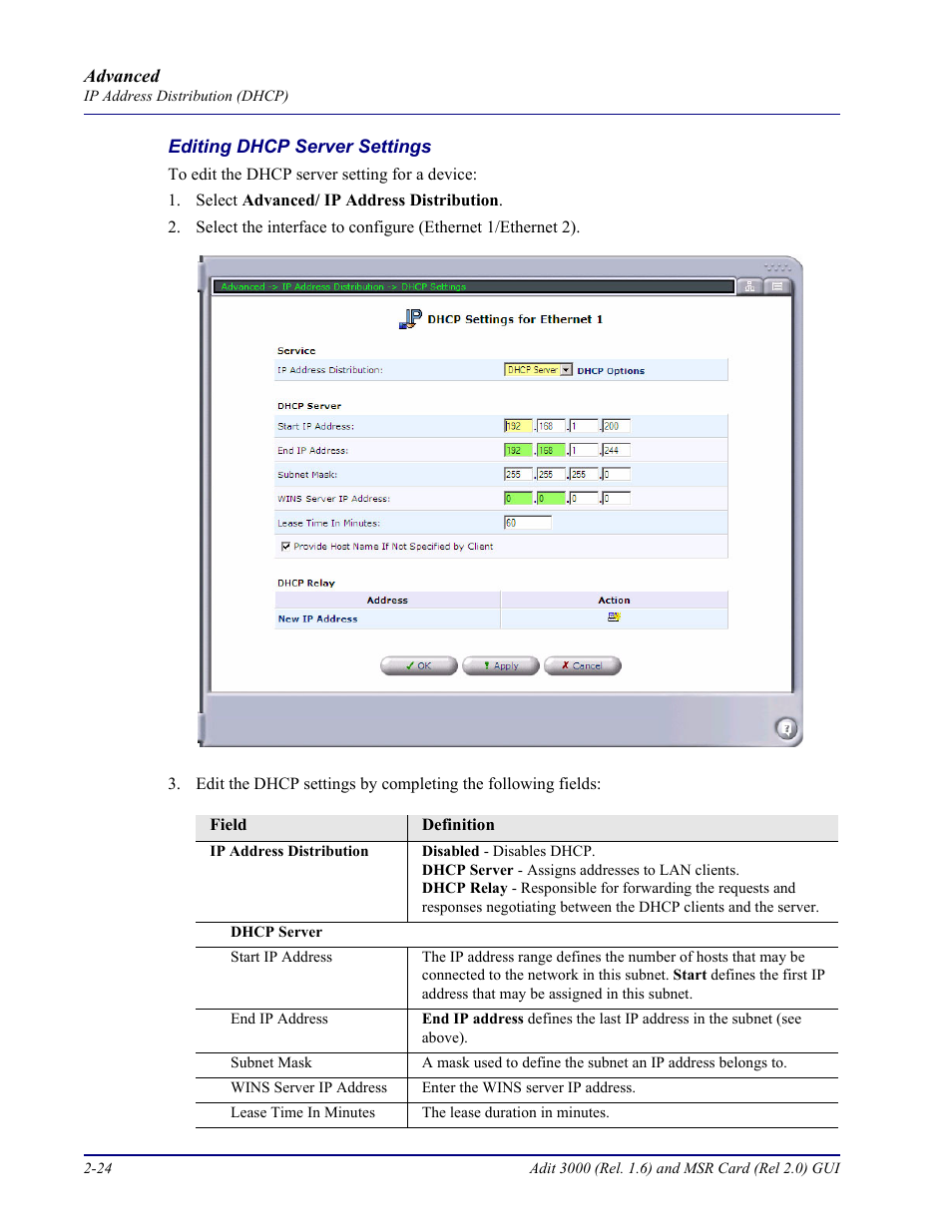 Carrier Access Multi-Service Router (MSR) Card MSR/Adit 3K GUI User Manual | Page 60 / 262