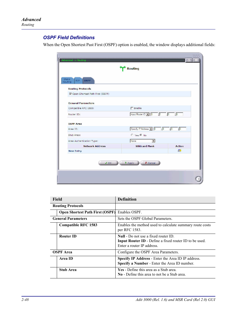 Carrier Access Multi-Service Router (MSR) Card MSR/Adit 3K GUI User Manual | Page 84 / 262