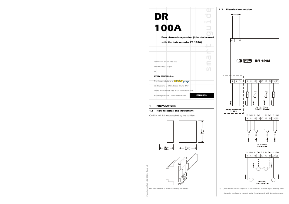 EVCO DR100AX9S001 User Manual | 2 pages