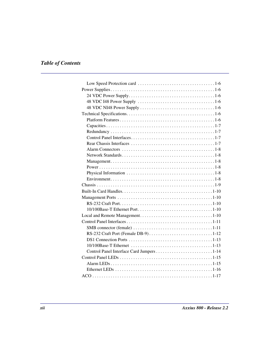 Carrier Access Network Device Axxius 800 User Manual | Page 12 / 568