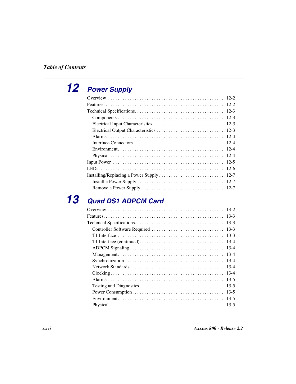 Carrier Access Network Device Axxius 800 User Manual | Page 26 / 568