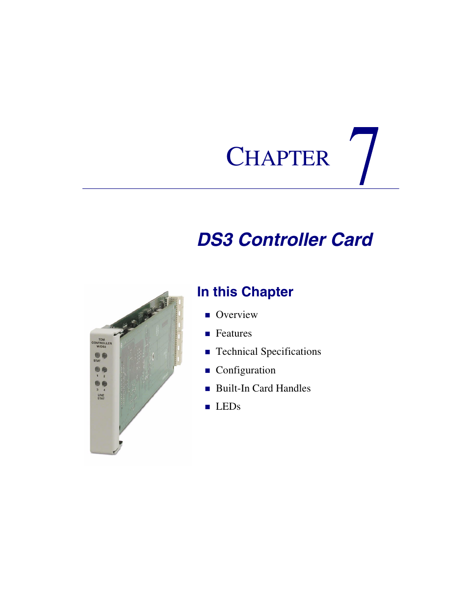 7 - ds3 controller card, Ds3 controller card, Hapter | Carrier Access Network Device Axxius 800 User Manual | Page 373 / 568