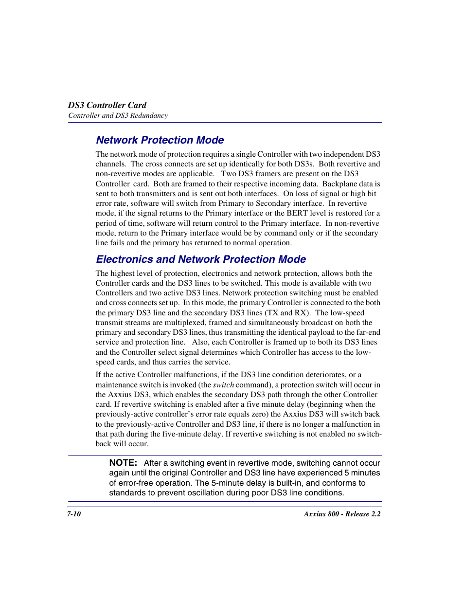 Network protection mode, Electronics and network protection mode | Carrier Access Network Device Axxius 800 User Manual | Page 382 / 568
