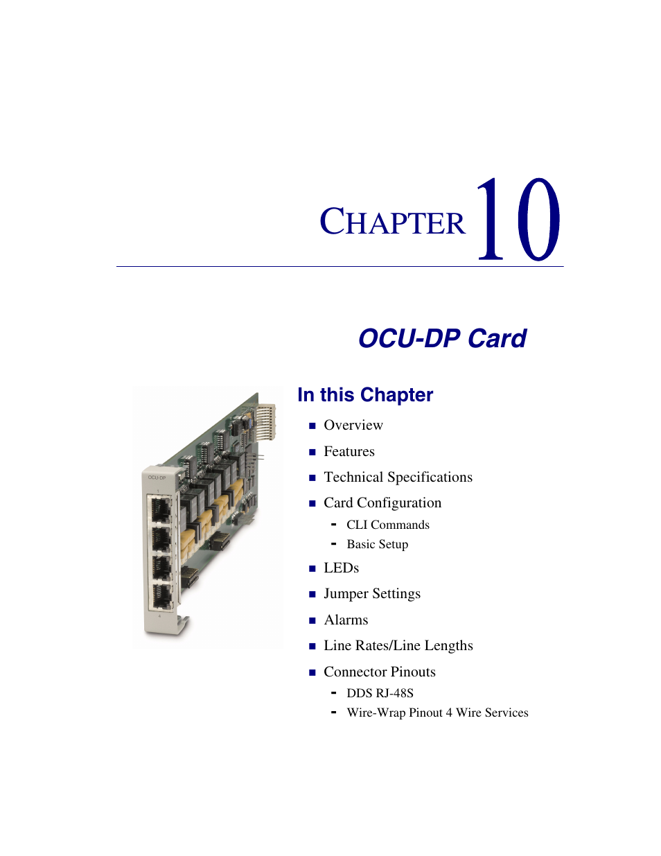 10 - ocu-dp card, Ocu-dp card, Hapter | Carrier Access Network Device Axxius 800 User Manual | Page 401 / 568