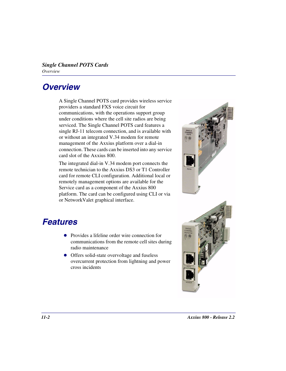 Overview, Features, Overview -2 features -2 | Carrier Access Network Device Axxius 800 User Manual | Page 416 / 568