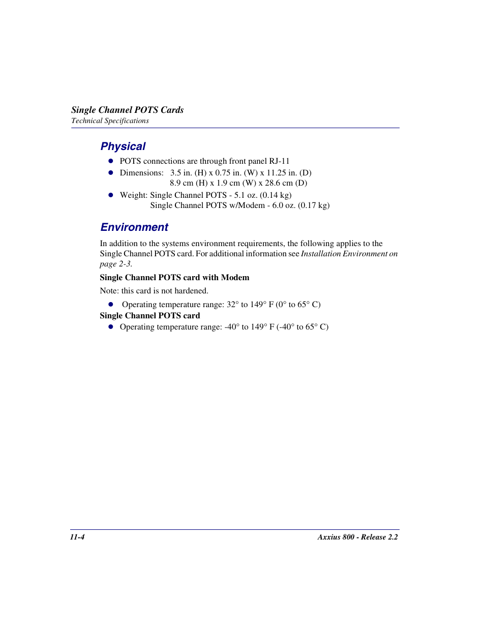Physical, Environment, Physical -4 environment -4 | Carrier Access Network Device Axxius 800 User Manual | Page 418 / 568