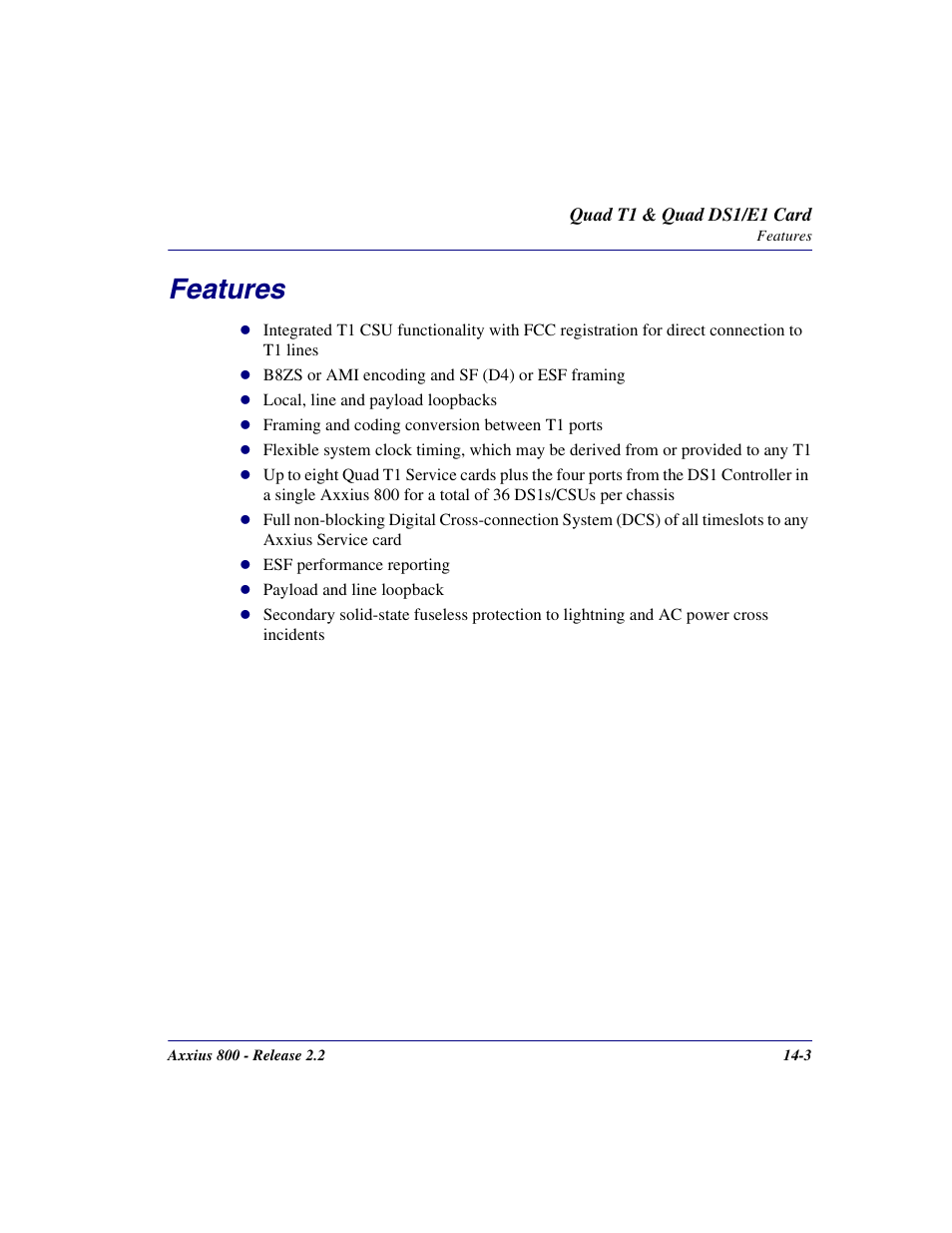 Features, Features -3 | Carrier Access Network Device Axxius 800 User Manual | Page 445 / 568