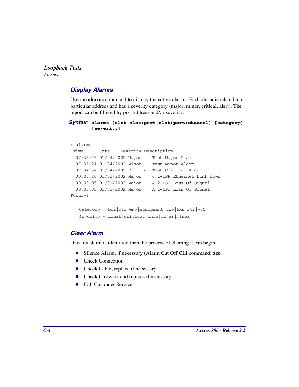 Carrier Access Network Device Axxius 800 User Manual | Page 514 / 568