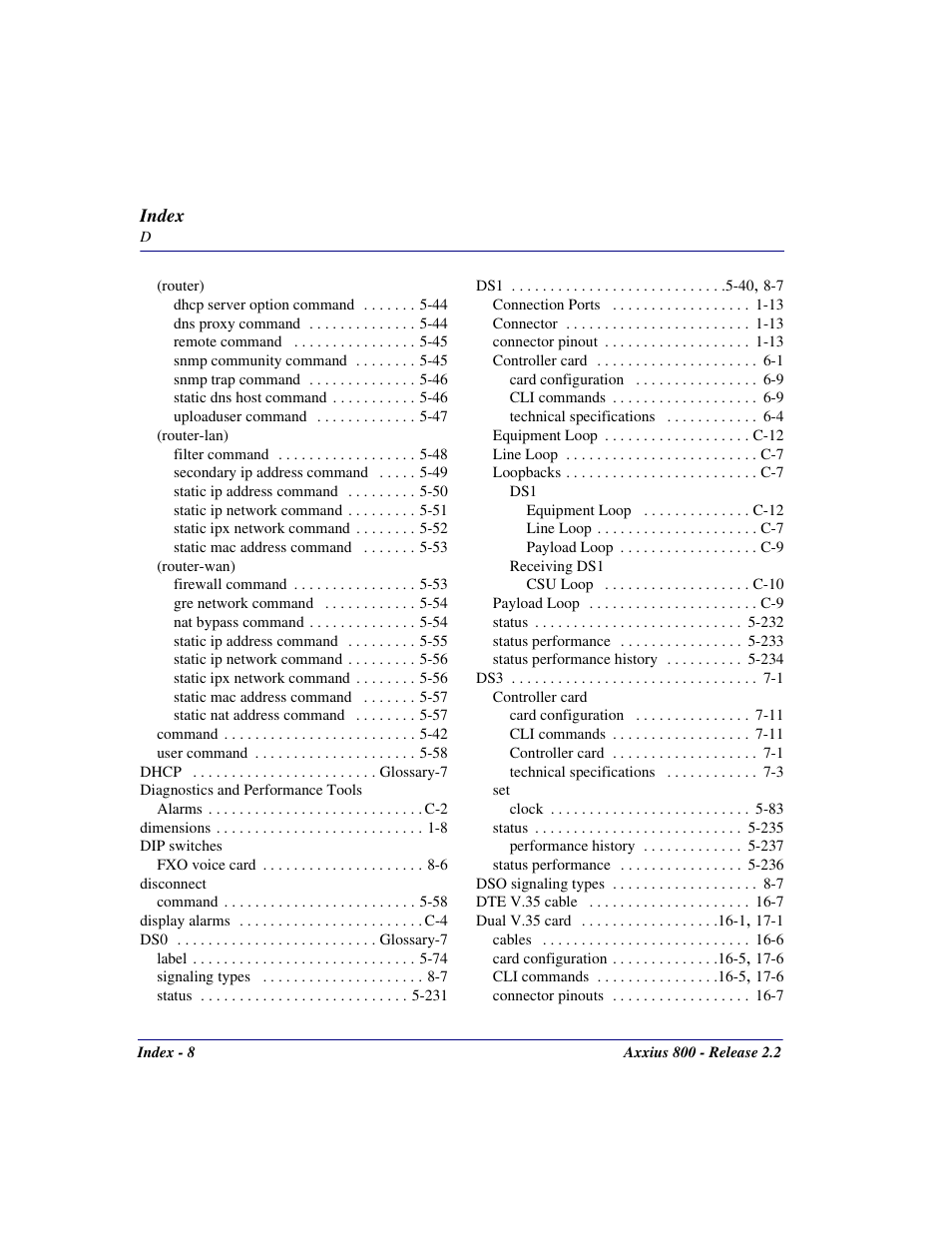 Carrier Access Network Device Axxius 800 User Manual | Page 560 / 568