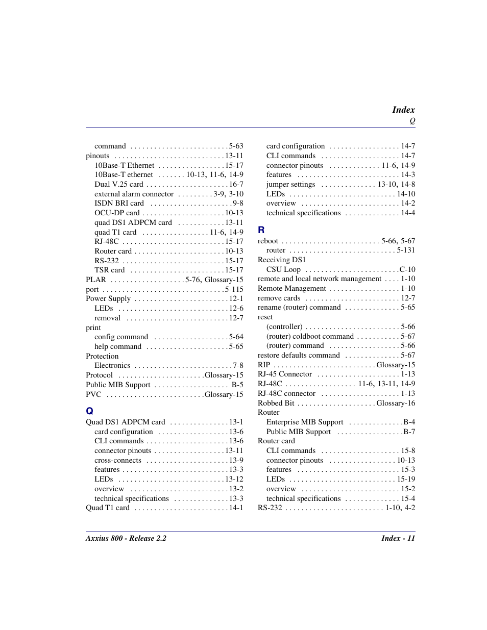 Carrier Access Network Device Axxius 800 User Manual | Page 563 / 568