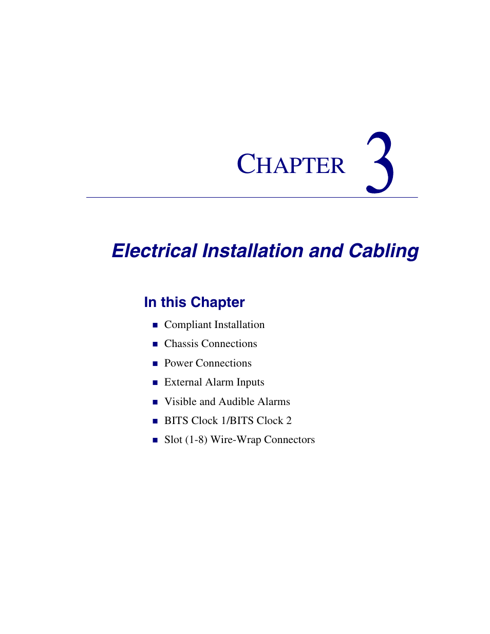 3 - electrical installation and cabling, Electrical installation and cabling, Hapter | Carrier Access Network Device Axxius 800 User Manual | Page 57 / 568
