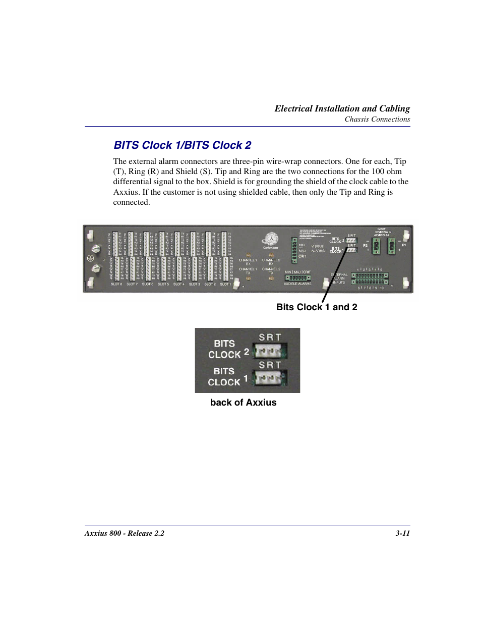 Bits clock 1/bits clock 2, Bits clock 1/bits clock 2 -11 | Carrier Access Network Device Axxius 800 User Manual | Page 67 / 568