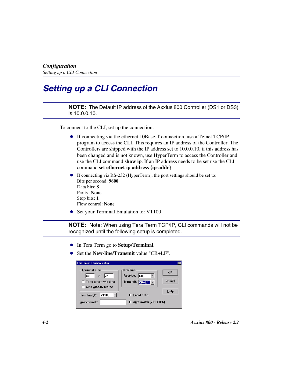 Setting up a cli connection, Setting up a cli connection -2 | Carrier Access Network Device Axxius 800 User Manual | Page 74 / 568