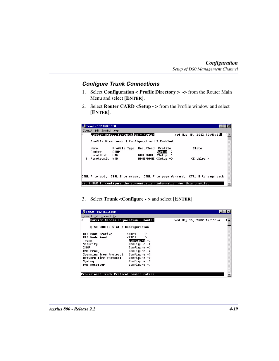 Carrier Access Network Device Axxius 800 User Manual | Page 91 / 568