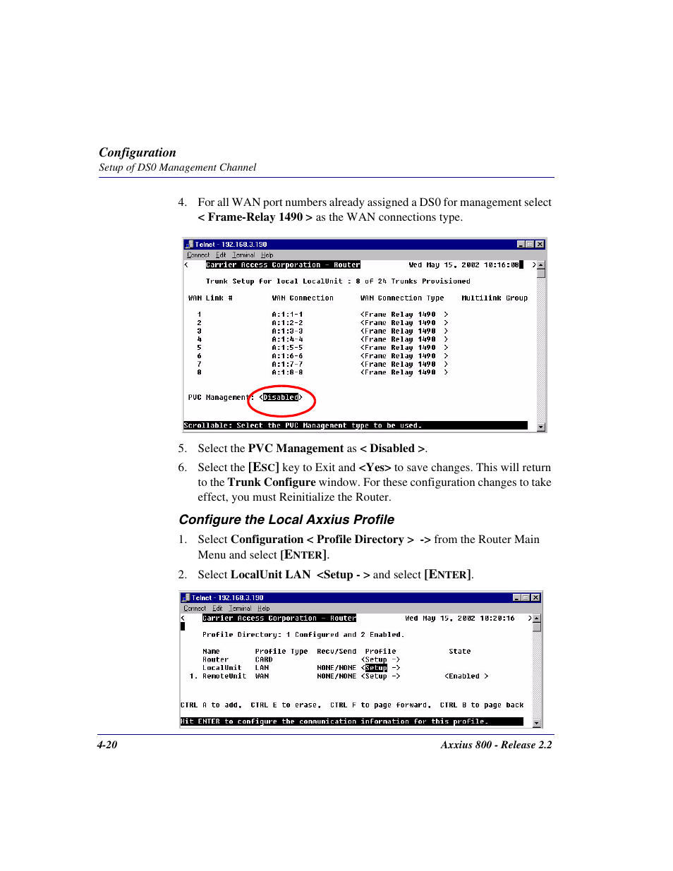 Carrier Access Network Device Axxius 800 User Manual | Page 92 / 568