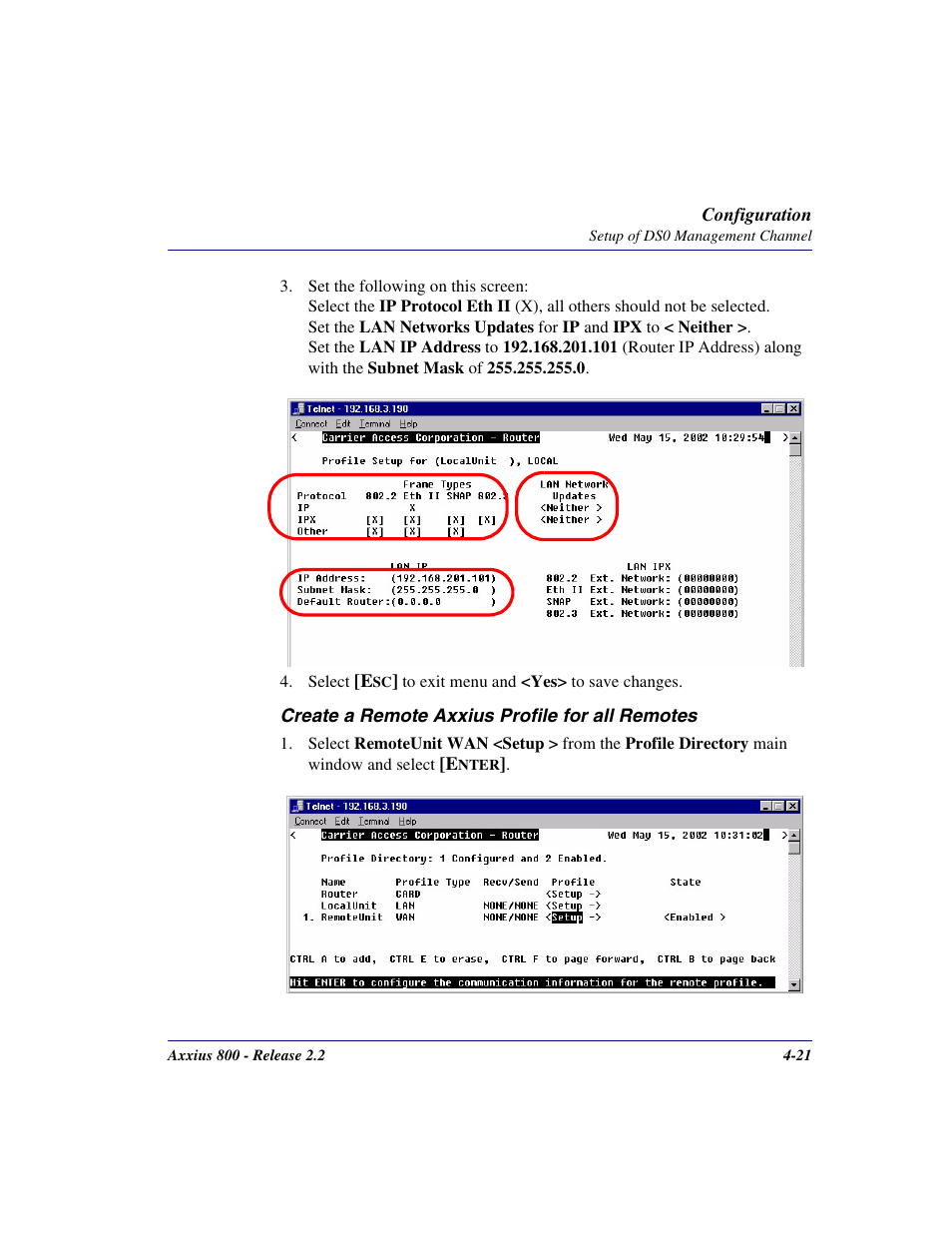 Carrier Access Network Device Axxius 800 User Manual | Page 93 / 568