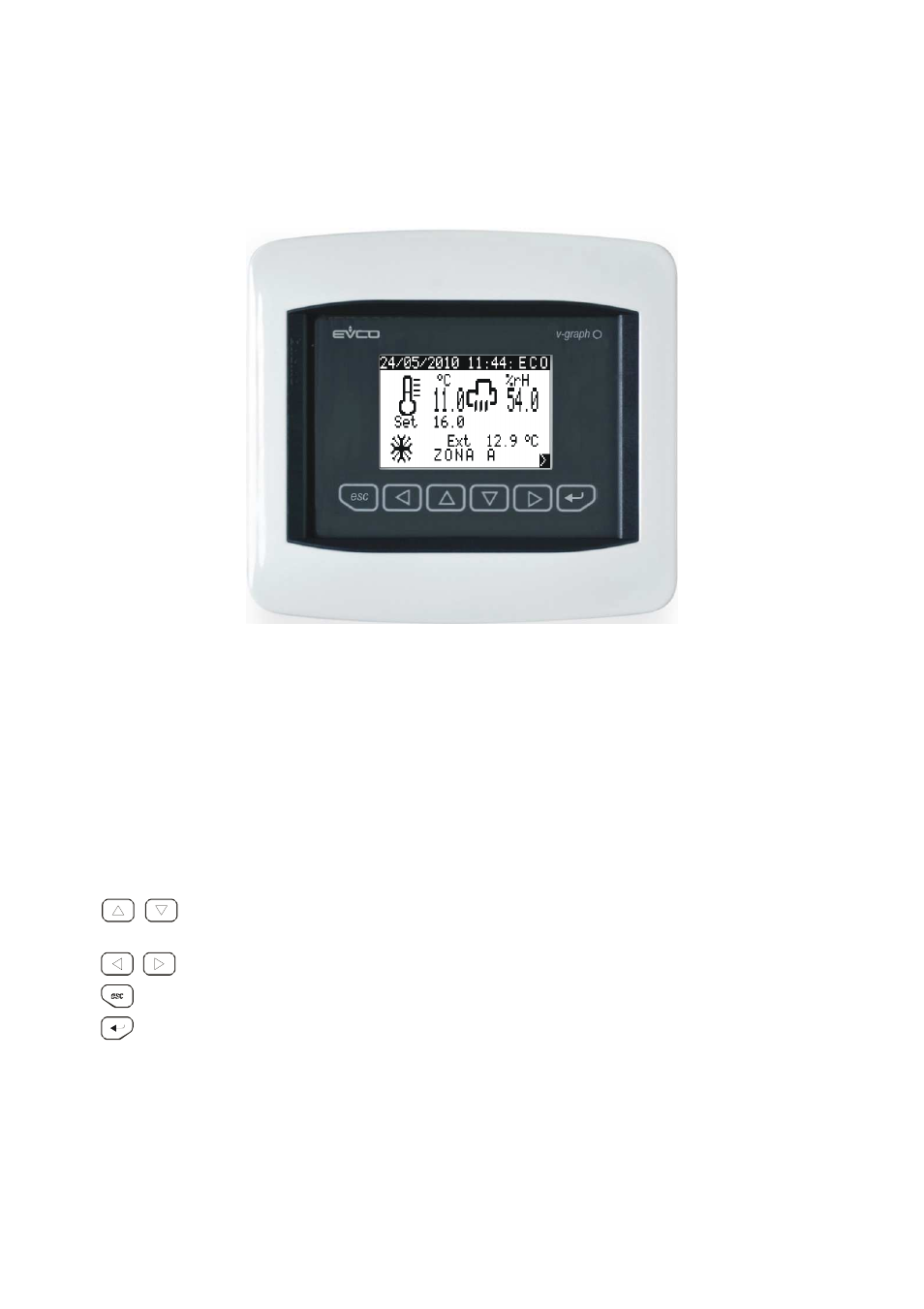 1 user interface, 1 display and keyboard, 2 navigation | EVCO c-pro CLIMA sistema User Manual | Page 4 / 14