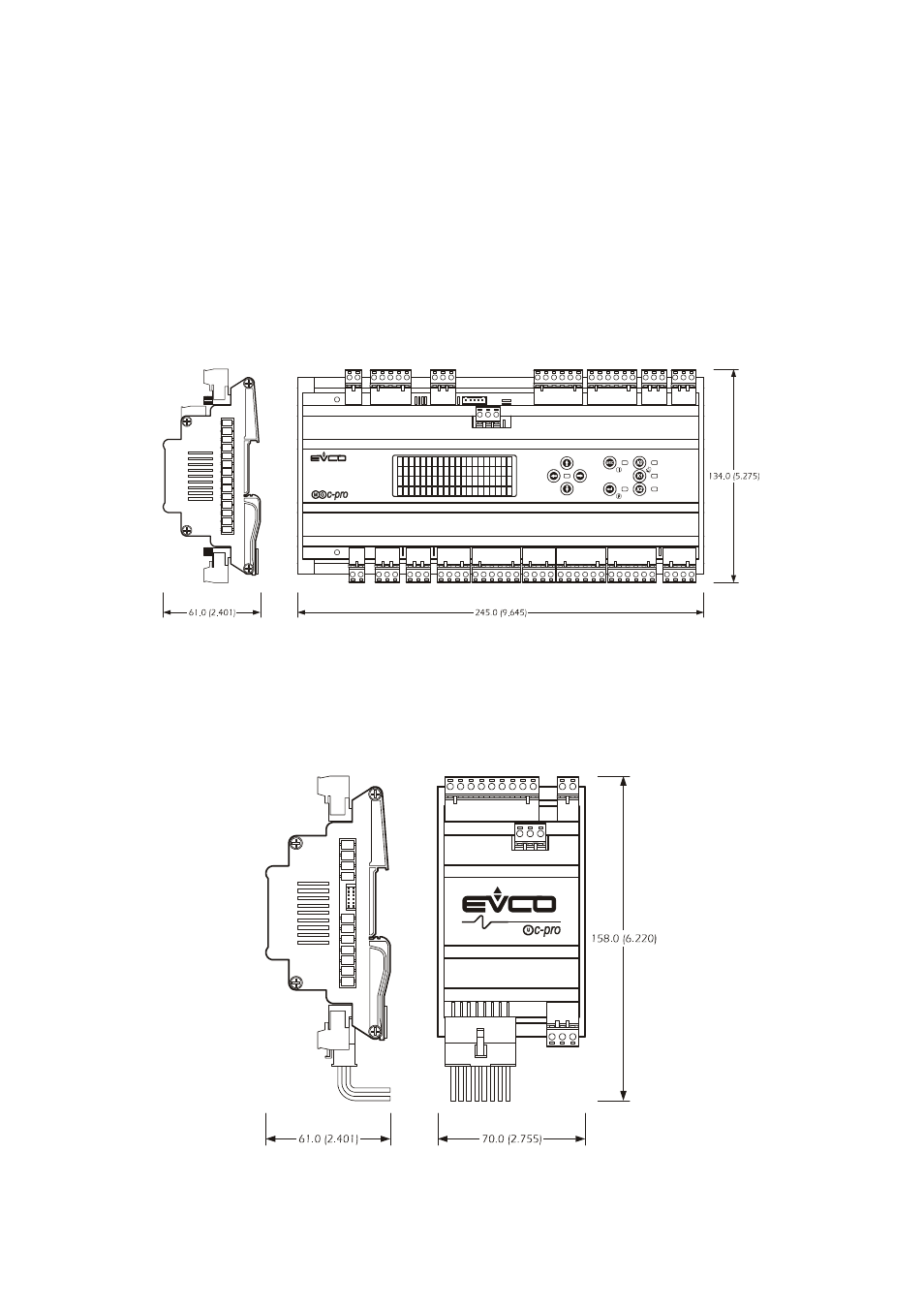 3installation, 1 dimensions | EVCO c-pro CLIMA sistema Installer manual User Manual | Page 9 / 90