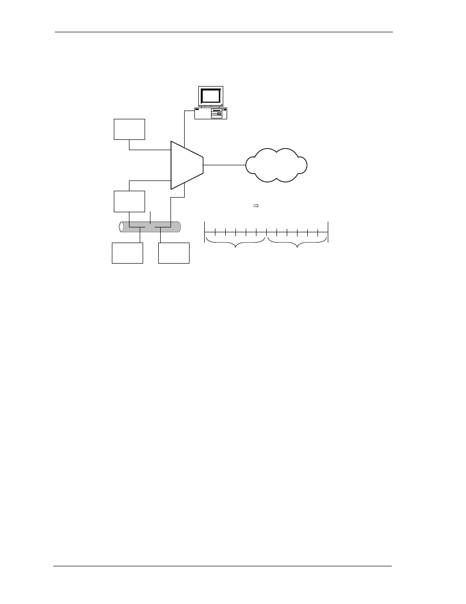 3 configuring the access bank, 3 configuring the access bank -2, Figure 6-1: the ab-ii snmp in an example network | Press the <esc> key. the display then reads | Carrier Access Access Bank II SNMP User Manual | Page 63 / 180