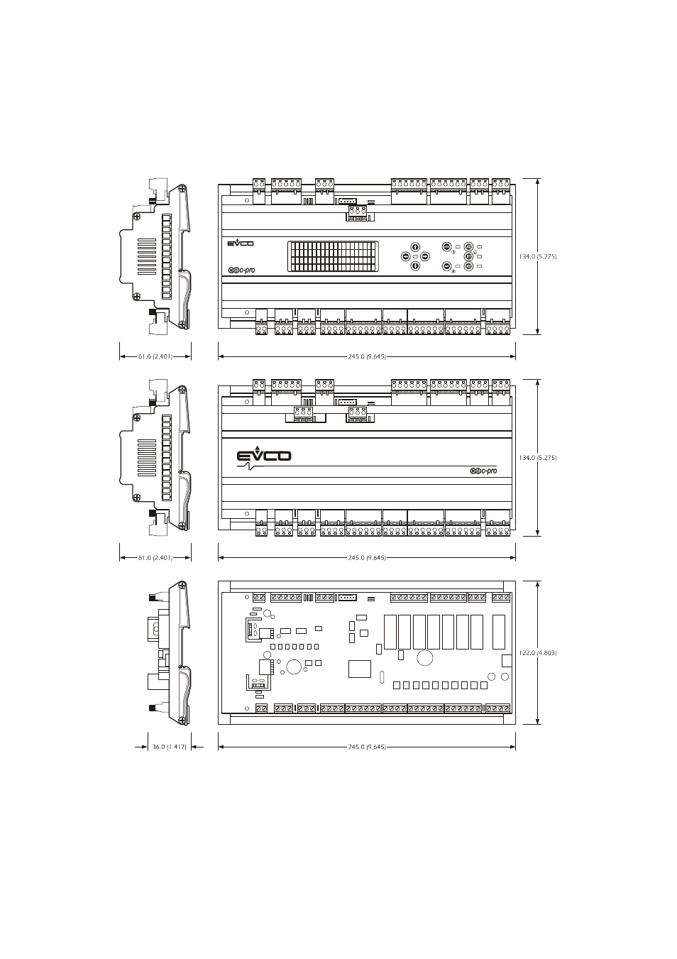 3 c-pro mega dimensions / installations | EVCO c-pro mega User Manual | Page 20 / 48