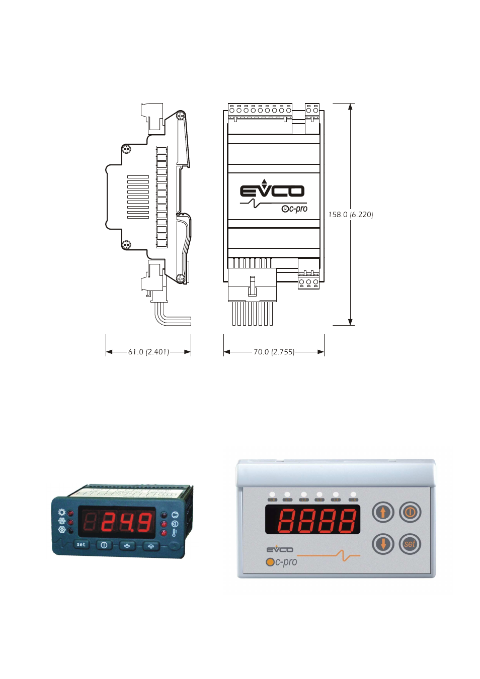 6accessories, 2 c-pro exp micro dimensions/installation, 1 user terminals (intrabus) | EVCO c-pro micro User Manual | Page 21 / 40