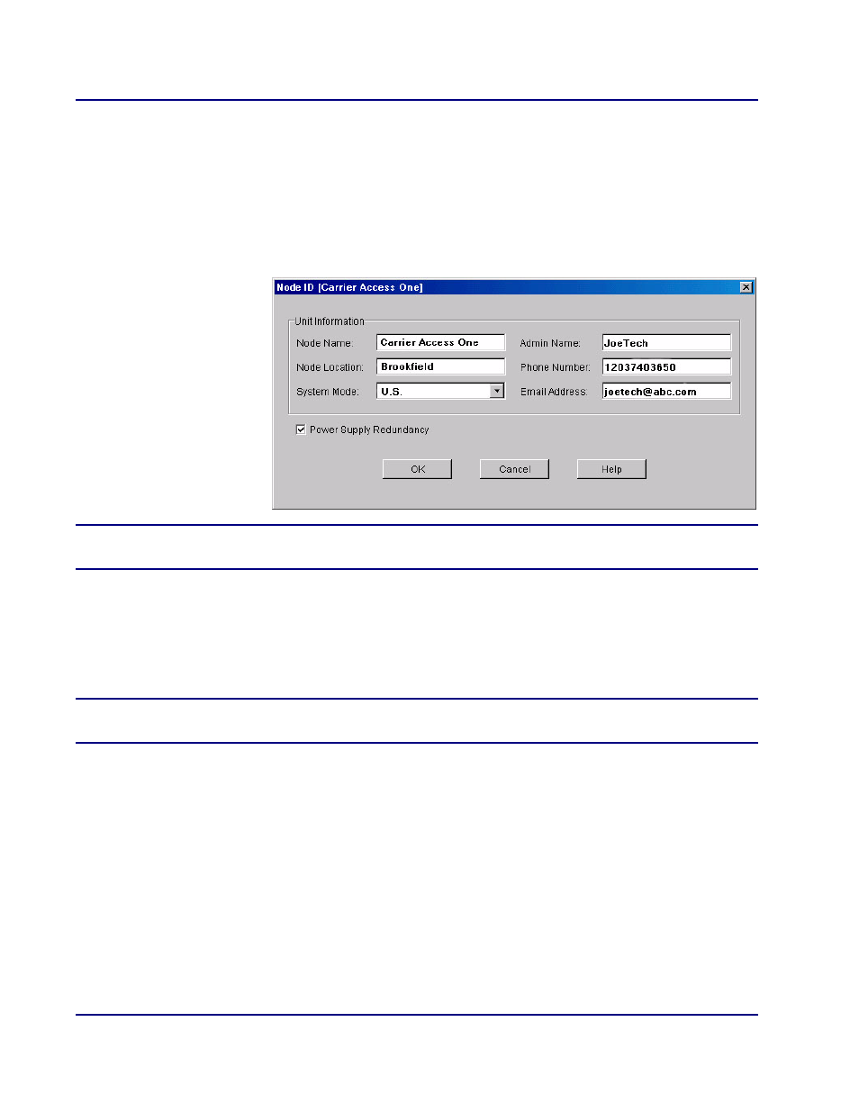 Setting system node parameters, Setting system node parameters using the gui, Setting system node parameters -20 | Setting system node parameters using the gui -20 | Carrier Access BROADway System 770-0125-AB User Manual | Page 68 / 96