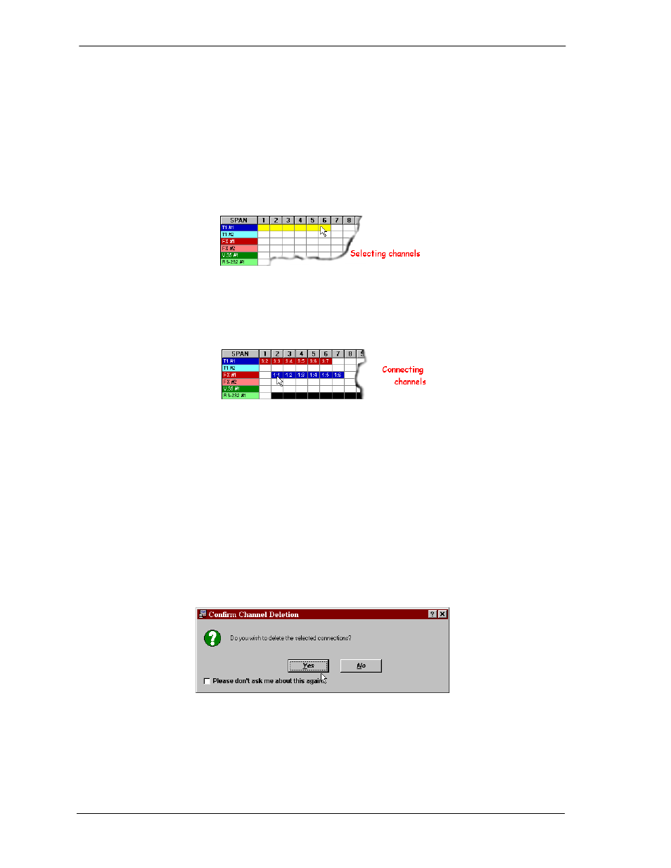 1 connecting individual channels, Connecting in | Carrier Access 5395 Pearl Parkway User Manual | Page 46 / 66