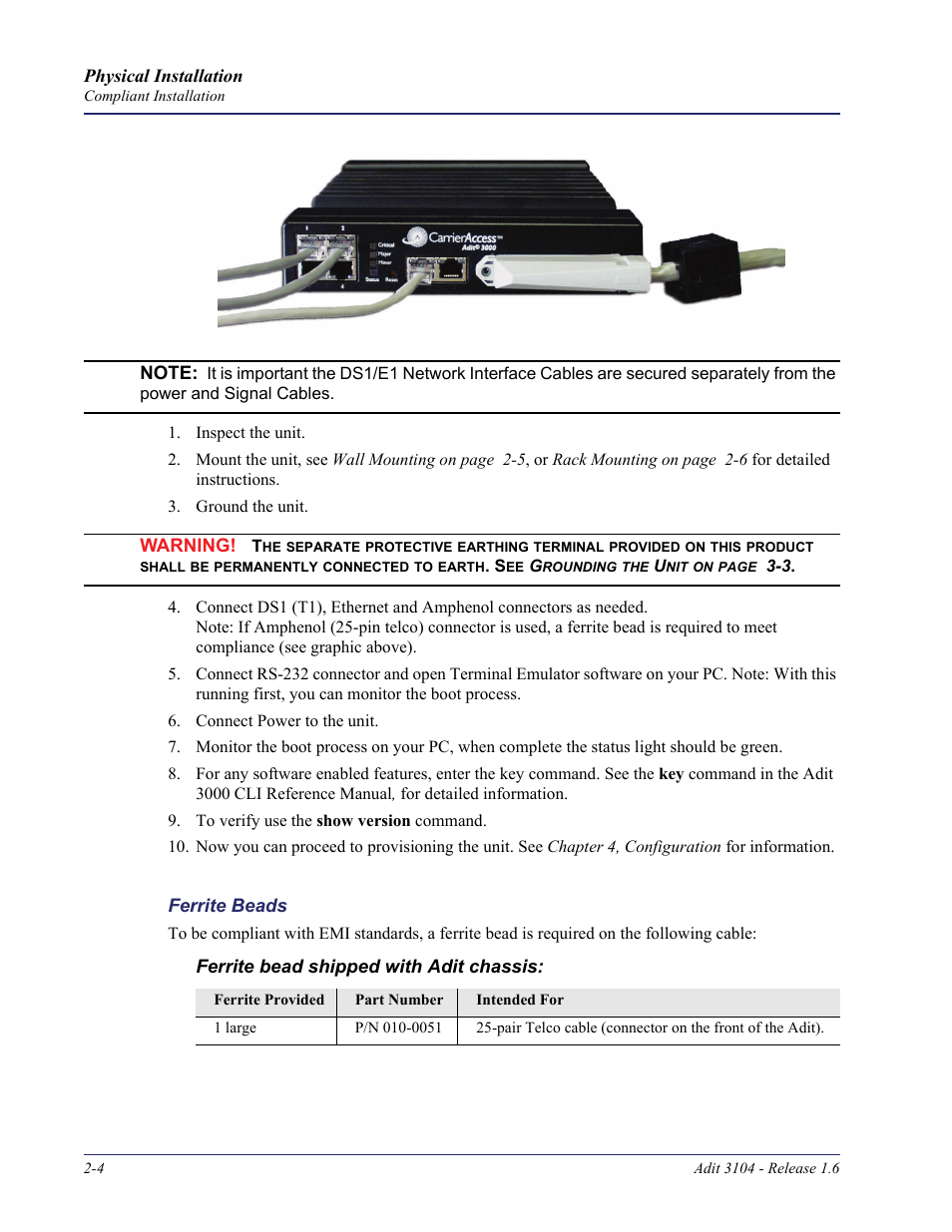 Carrier Access Adit 3104 User Manual | Page 26 / 74