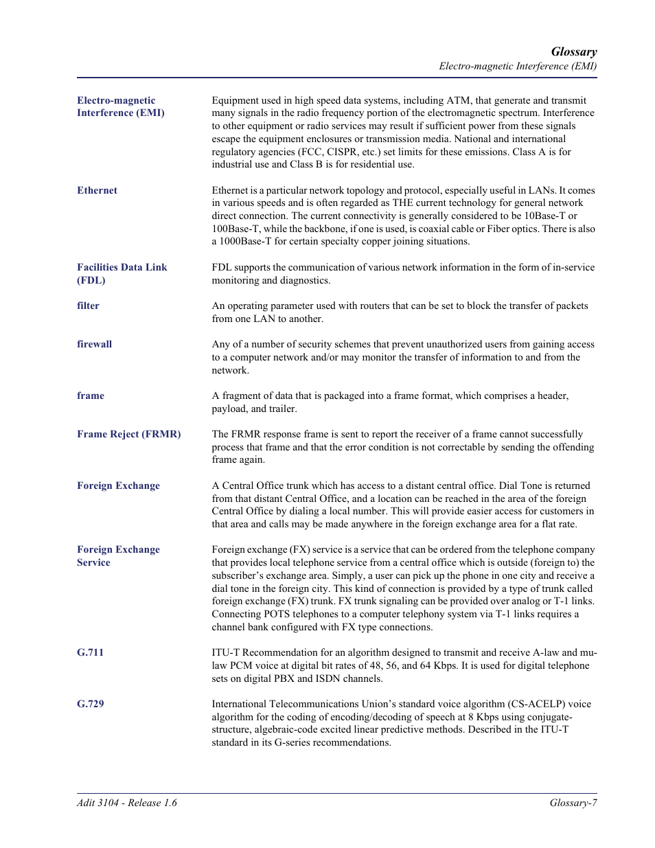 Carrier Access Adit 3104 User Manual | Page 65 / 74