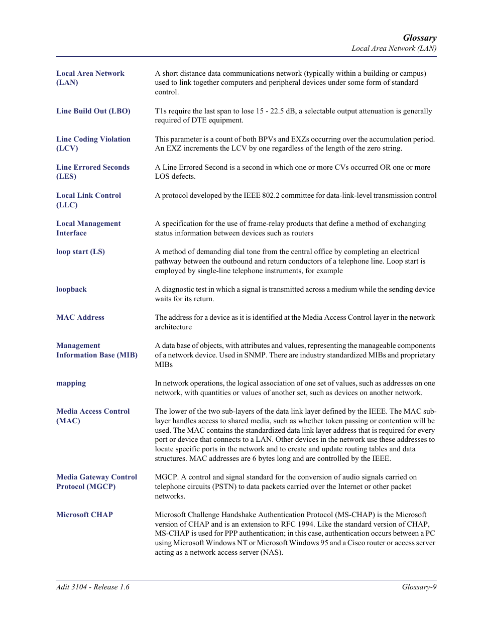 Carrier Access Adit 3104 User Manual | Page 67 / 74