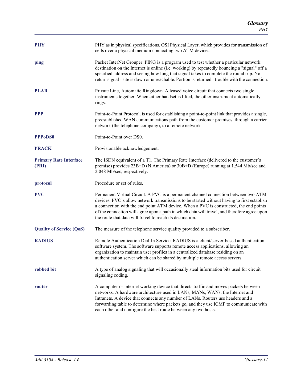 Carrier Access Adit 3104 User Manual | Page 69 / 74