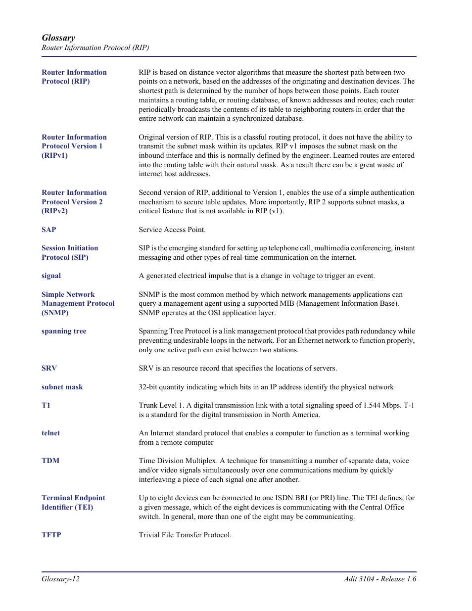 Carrier Access Adit 3104 User Manual | Page 70 / 74