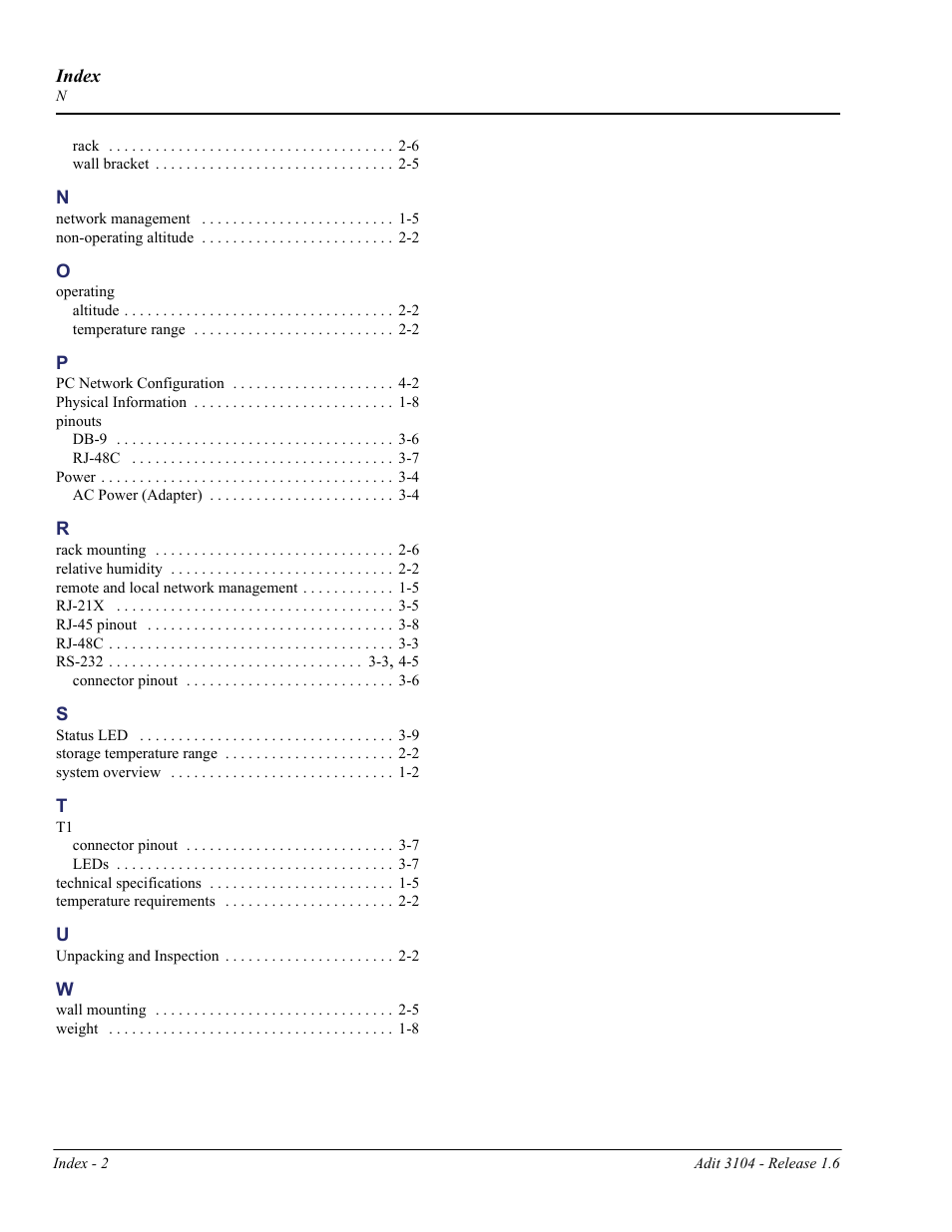 Carrier Access Adit 3104 User Manual | Page 74 / 74