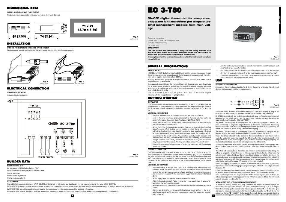 EVCO EC3T80 User Manual | 2 pages