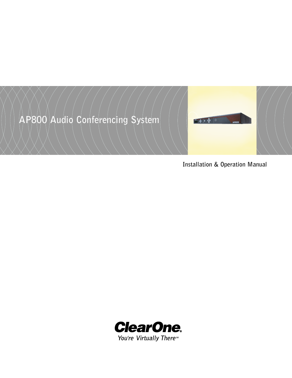 ClearOne AP800 User Manual | 68 pages