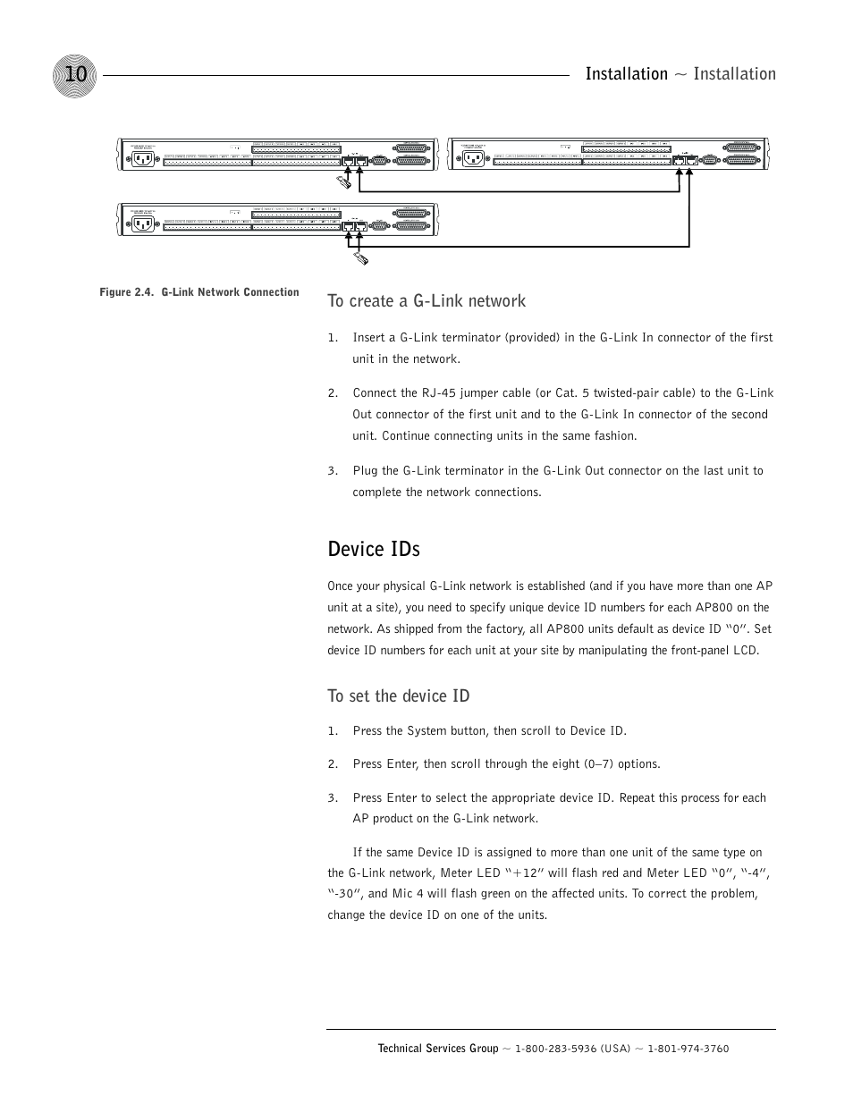 Device ids, Installation ~ installation | ClearOne AP800 User Manual | Page 14 / 68