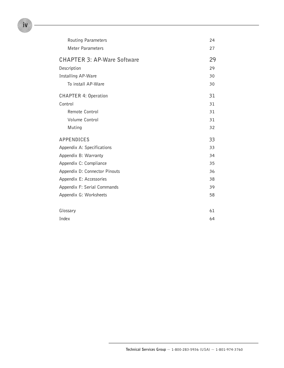 ClearOne AP800 User Manual | Page 4 / 68