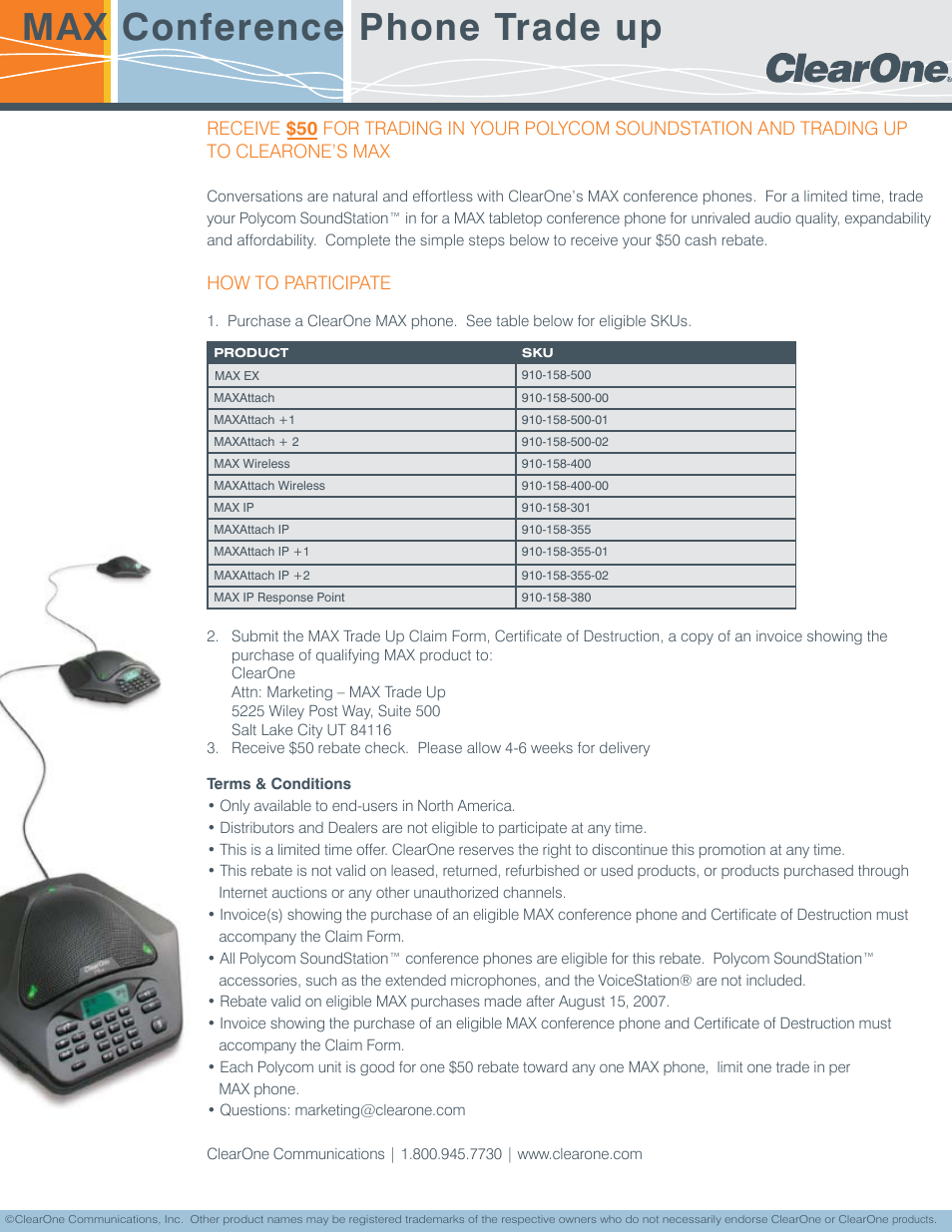 ClearOne comm MAXAttach IP +2 User Manual | 2 pages