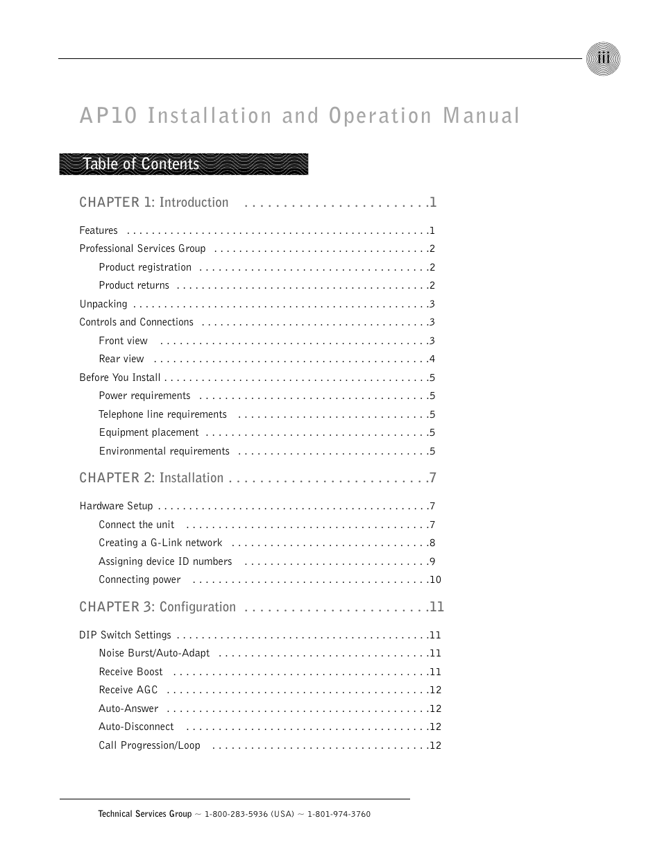 ClearOne AP10 User Manual | Page 3 / 40