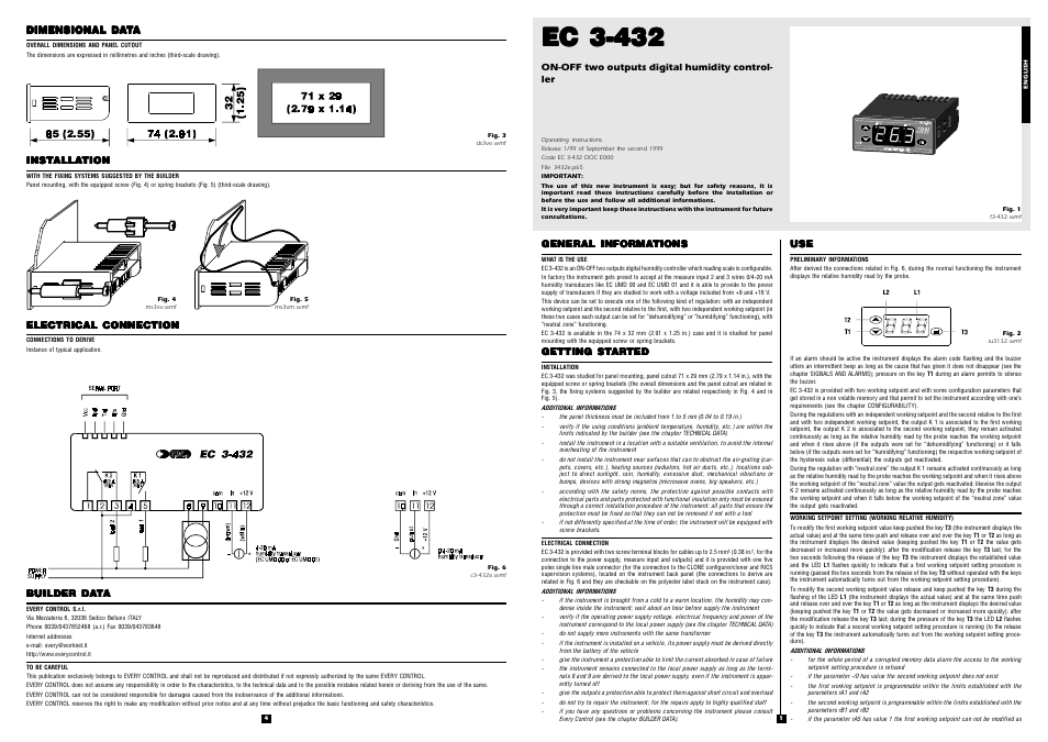 EVCO EC3432 User Manual | 2 pages