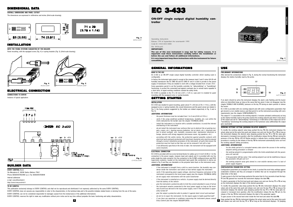 EVCO EC3433 User Manual | 2 pages