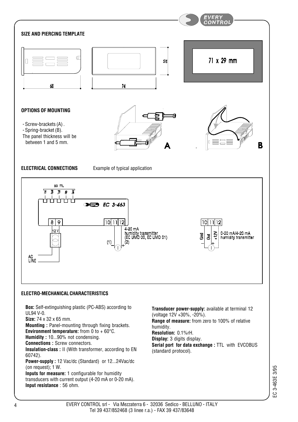 EVCO EC3463 User Manual | Page 4 / 4