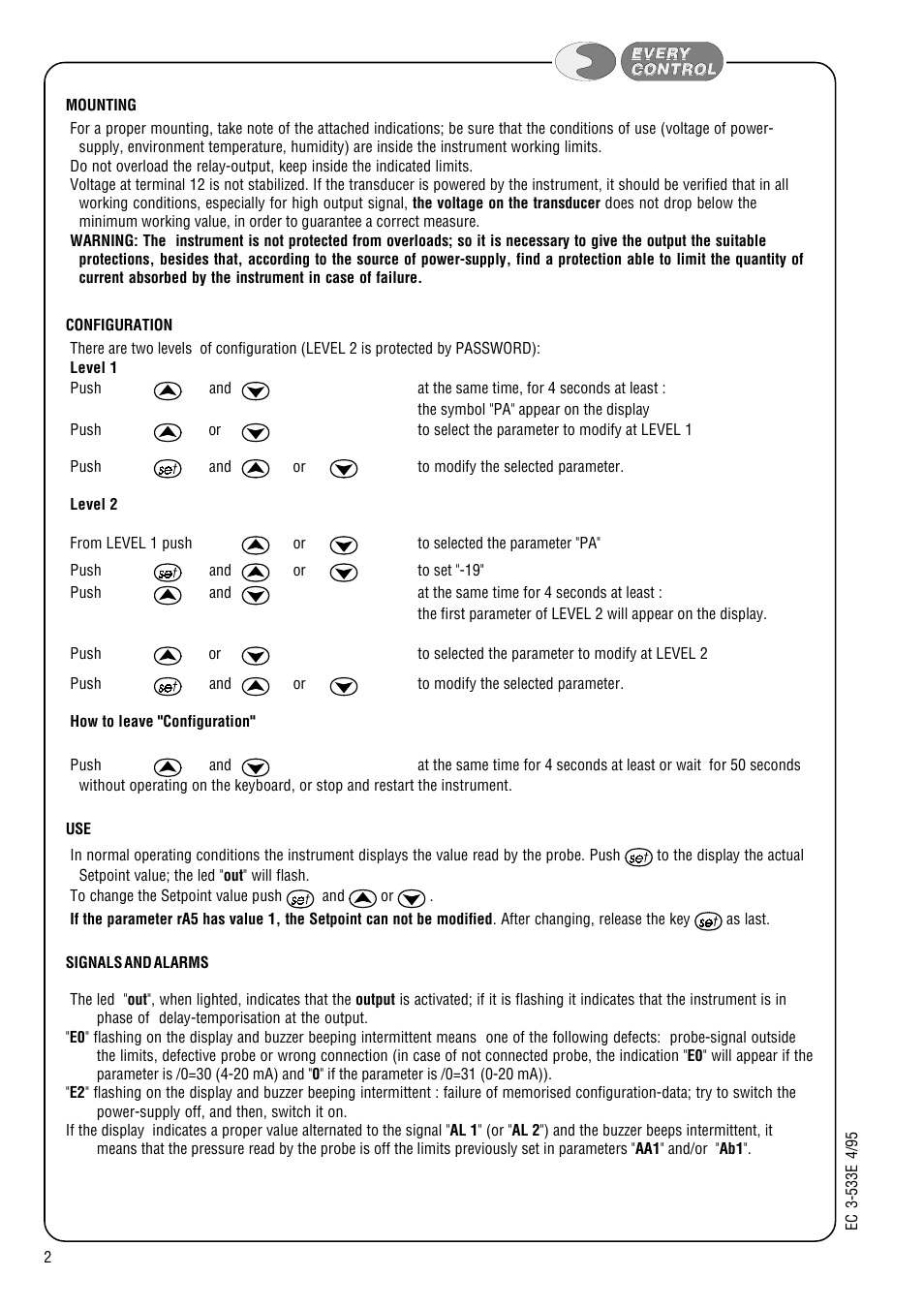 EVCO EC3533 User Manual | Page 2 / 4