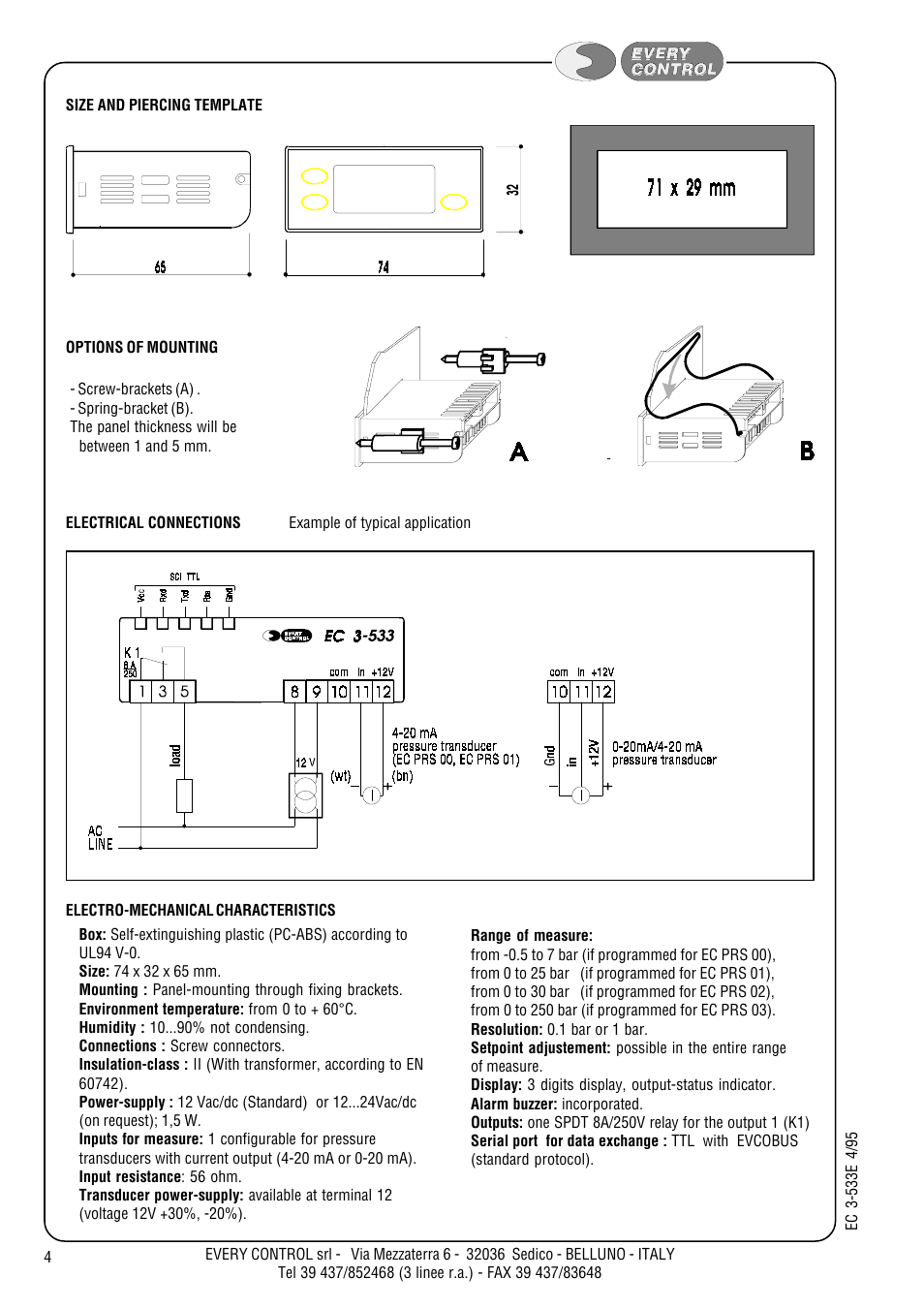 EVCO EC3533 User Manual | Page 4 / 4