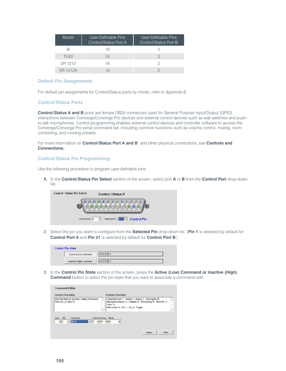 ClearOne comm CONVERGE SR 1212 User Manual | Page 160 / 320