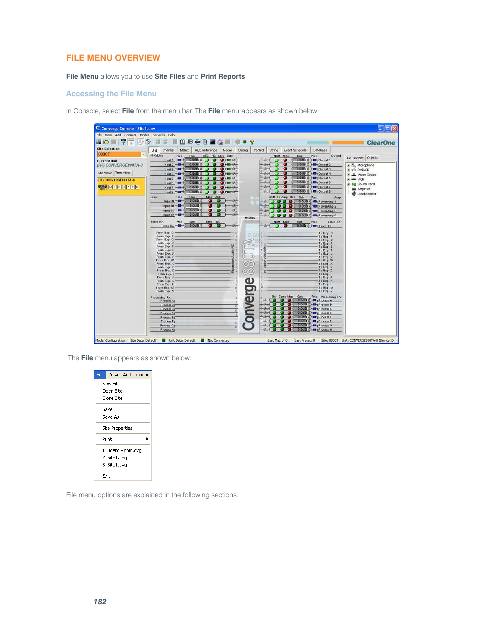 ClearOne comm CONVERGE SR 1212 User Manual | Page 187 / 320